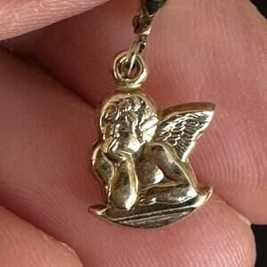 Milor 14k Yellow Gold Cherub Dangle Earrings